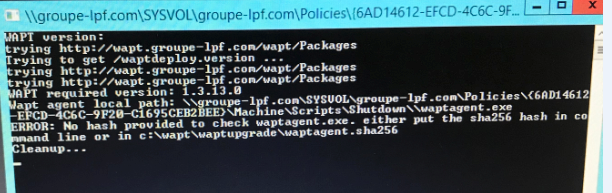 quand je lance manuellement l'exe waptdeploy j'ai ce message la