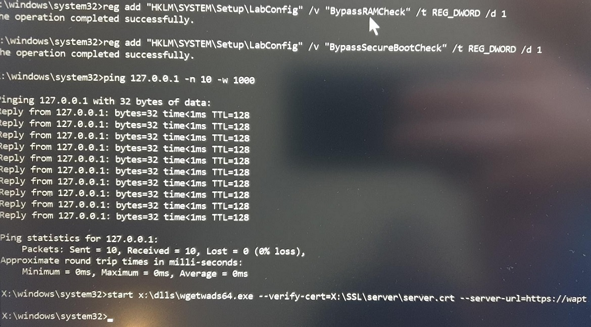 Error al iniciar wgetwads64.exe